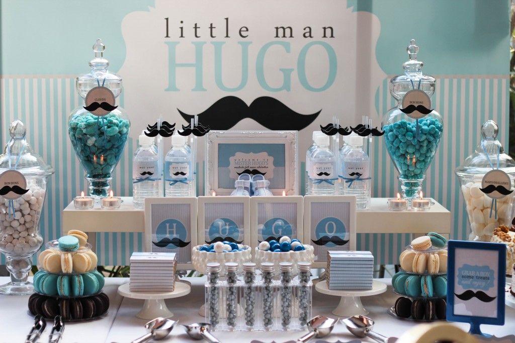 Hugo's Blue and White Candy Buffet