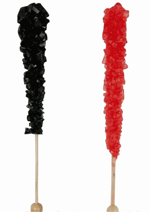 Back and Red Rock Candy Crystal Sticks
