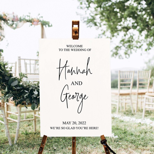 Rectangle Wedding Welcome Sign - Style 1