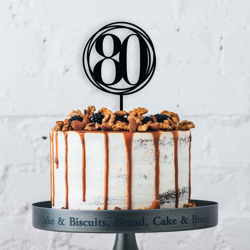 Swirl 80 Eightieth Birthday Cake Topper