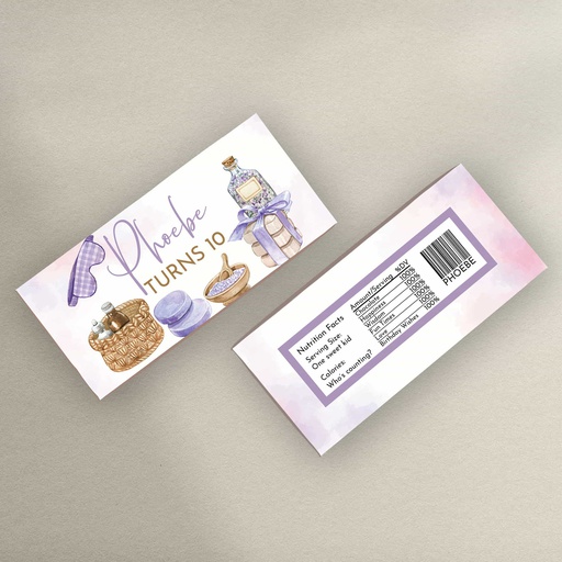 Pamper Party Chocolate Bar Wrapper