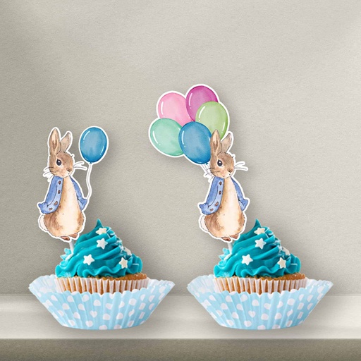 Blue Peter Rabbit Cupcake Topper - Style 1