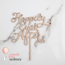 Wooden Happily Ever After Wedding Cake Topper