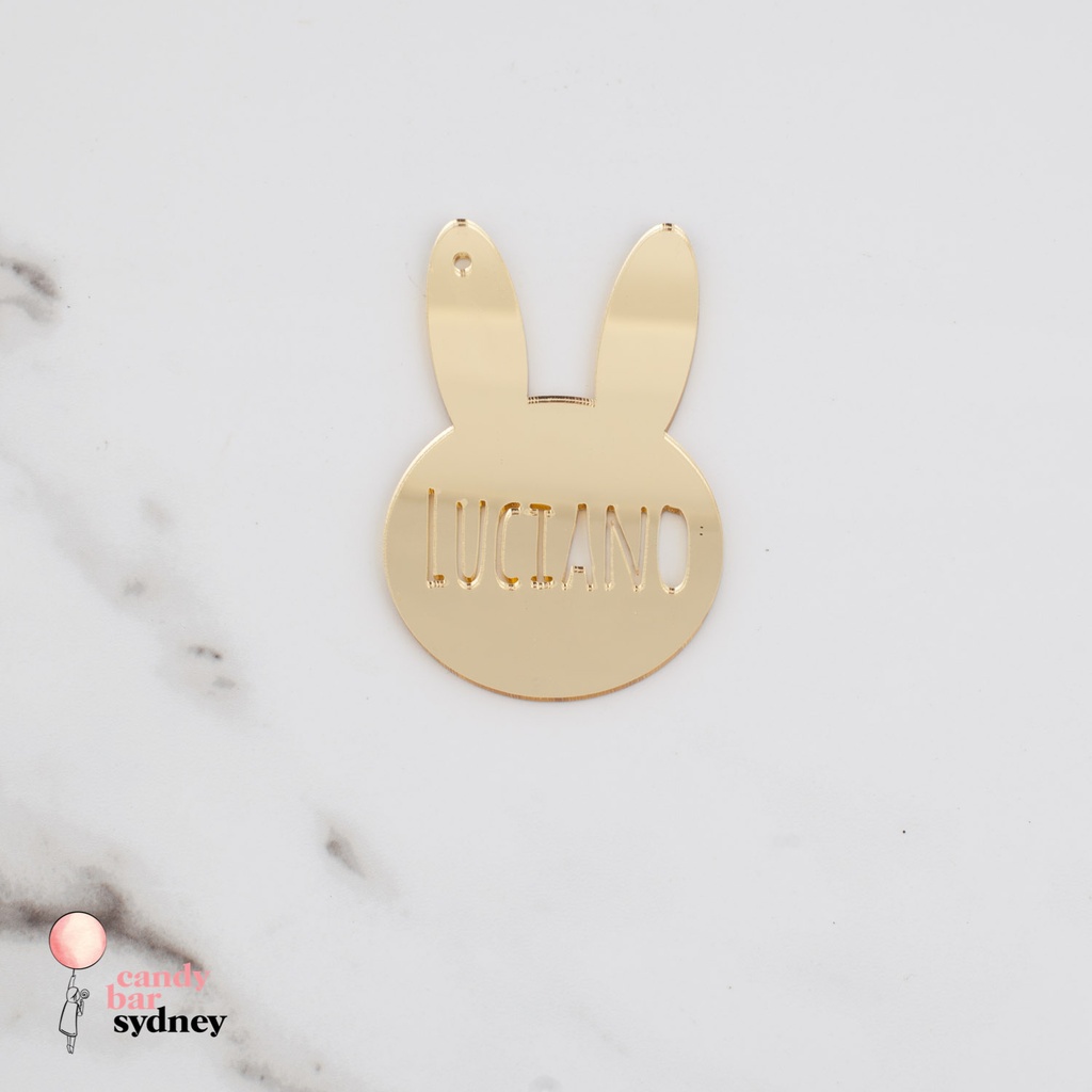 Personalised Easter Bunny Ears Hamper Tag