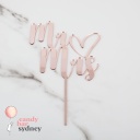 Mr and Mrs with Heart Wedding Cake Topper