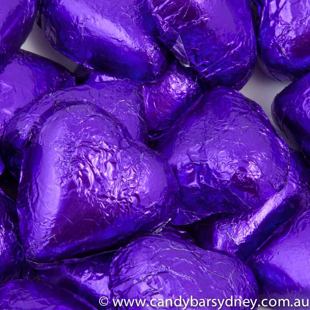 Purple Belgian Chocolate Hearts 500g - 5kg