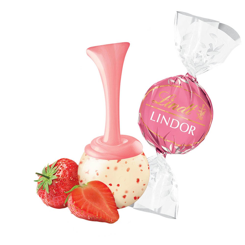 Pink Strawberries & Cream Lindt Chocolate Balls