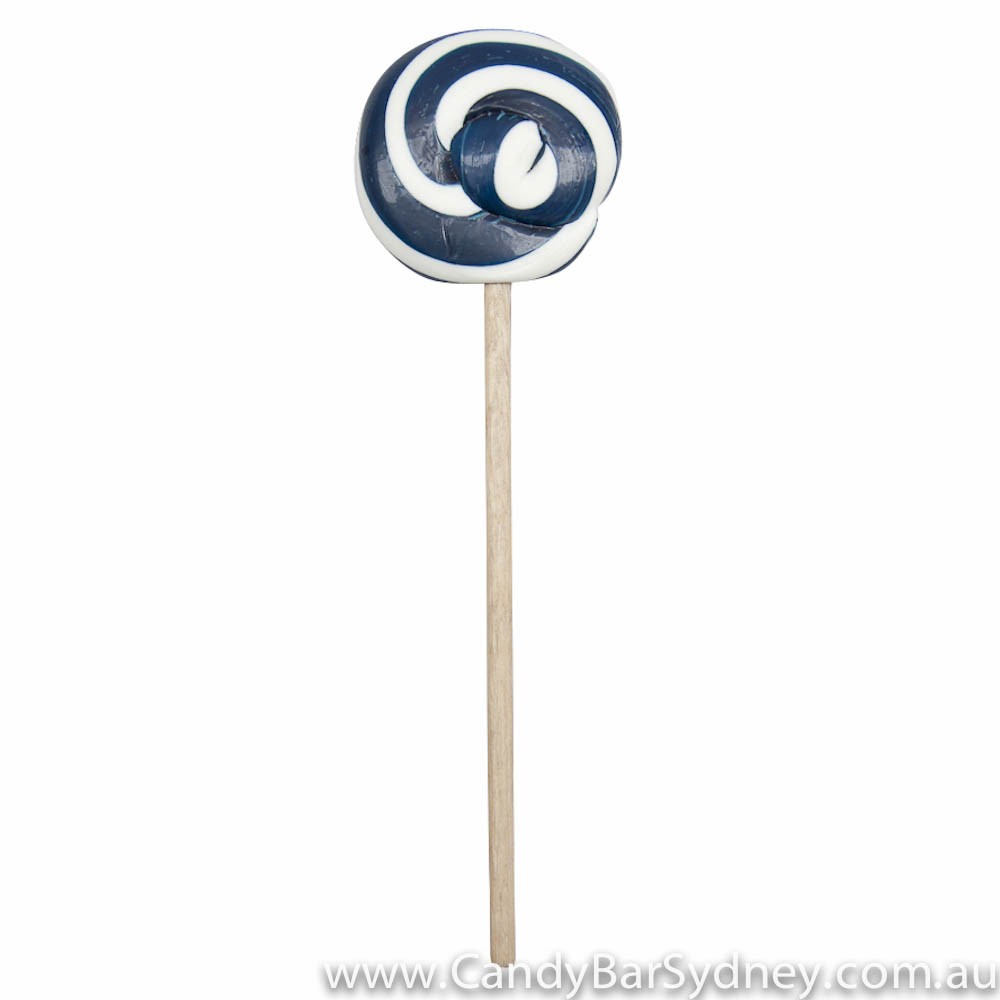 Navy Blue & White Swirl Rock Candy Lollipop