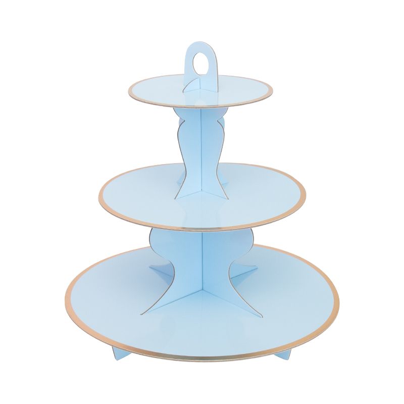 Baby Pastel Blue Solid Cake Cupcake High Tea Stand