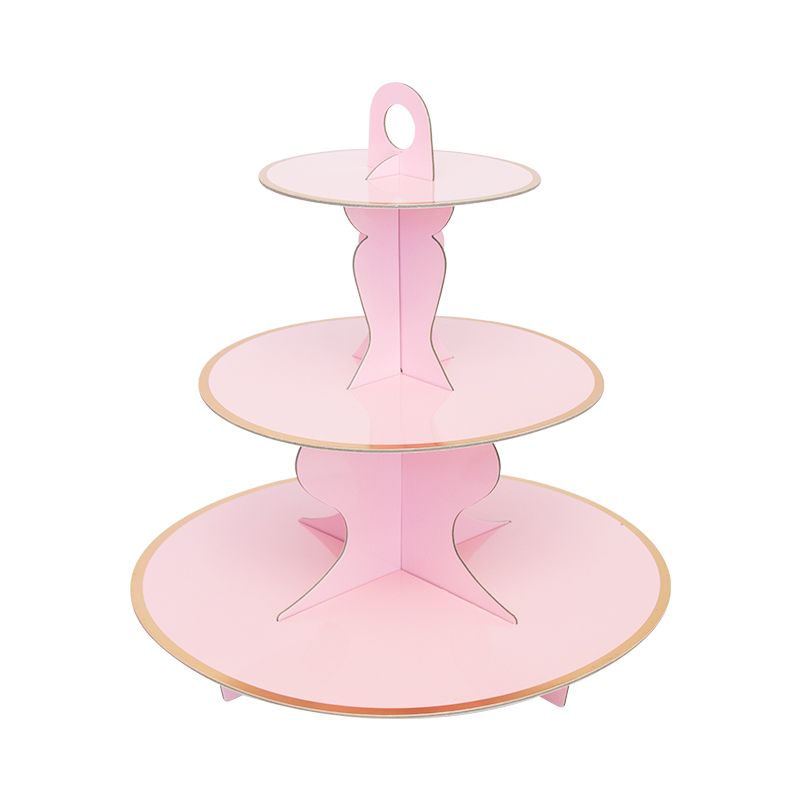 Baby Pastel Pink Solid Cake Cupcake High Tea Stand