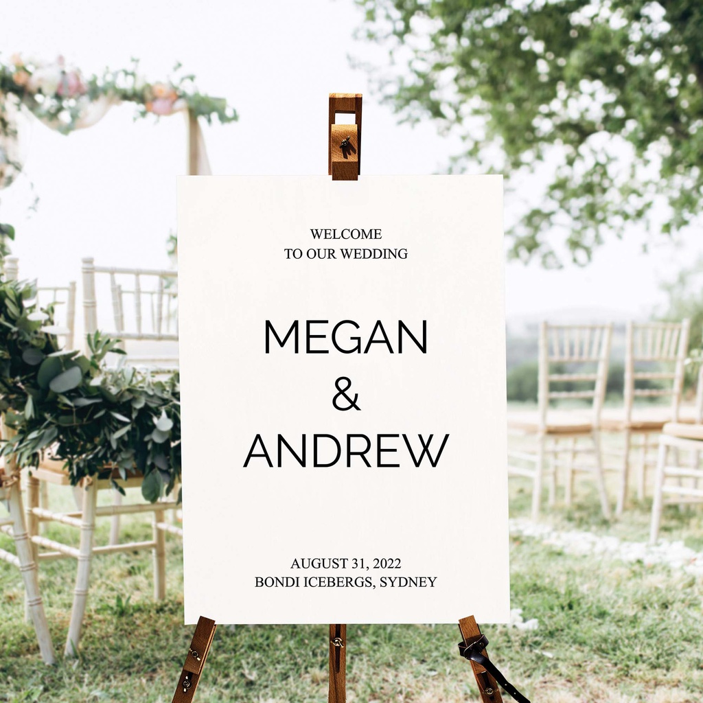 Rectangle Wedding Welcome Sign - Style 2