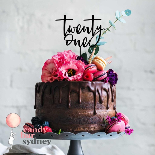 Twenty One 21st Birthday Cake Topper - Style 3