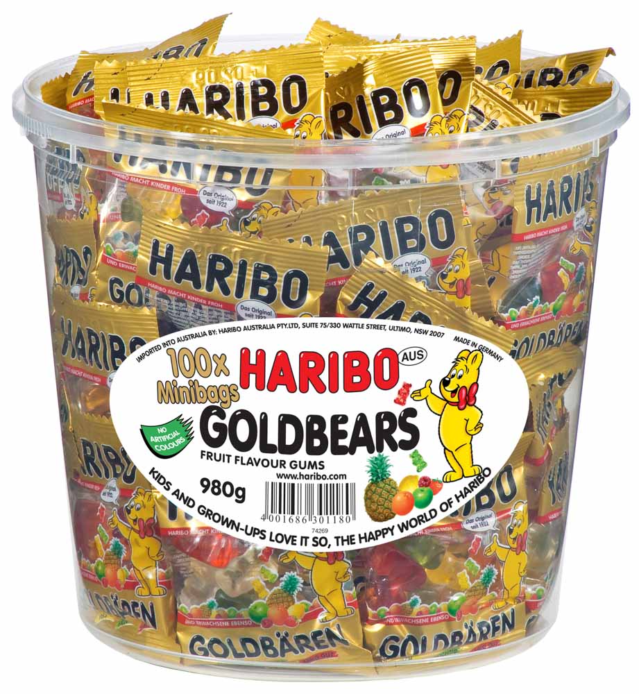 Haribo Goldbears Drum 100 Mini Bags Candy Bar Sydney