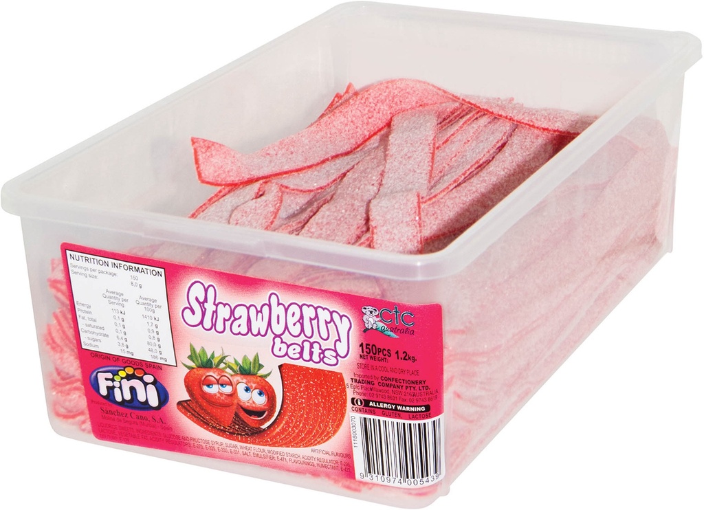 Fini Strawberry Belts 1.2kg Candy Bar Sydney