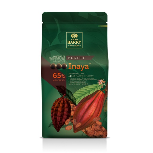 Cacao Barry Inaya 65% Dark Chocolate Couverture 1kg (Best Before: 24.7.2023)