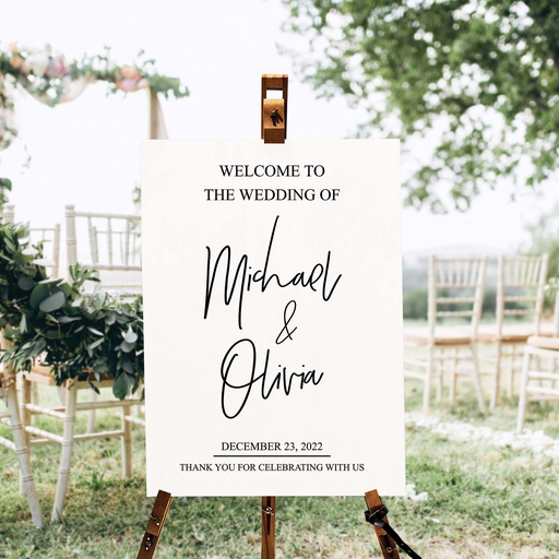 Rectangle Wedding Welcome Sign - Style 3