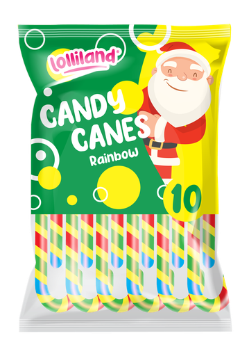 Rainbow Candy Canes 10pk 120g