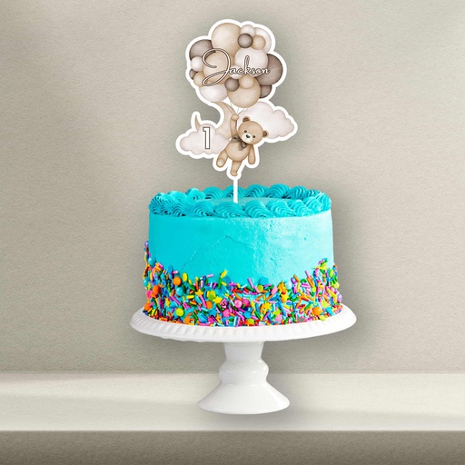 Teddy Bear Birthday Cake Topper