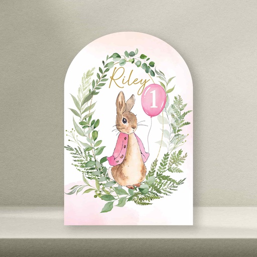 Pink Peter Rabbit Arch Backdrop