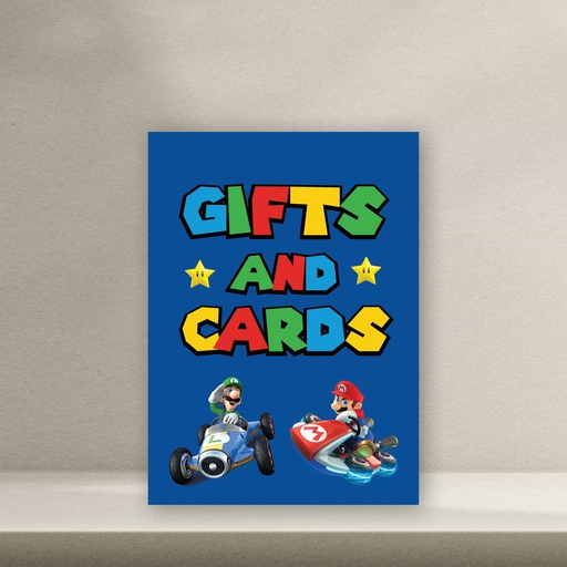 Mario Kart Gift Table Signage