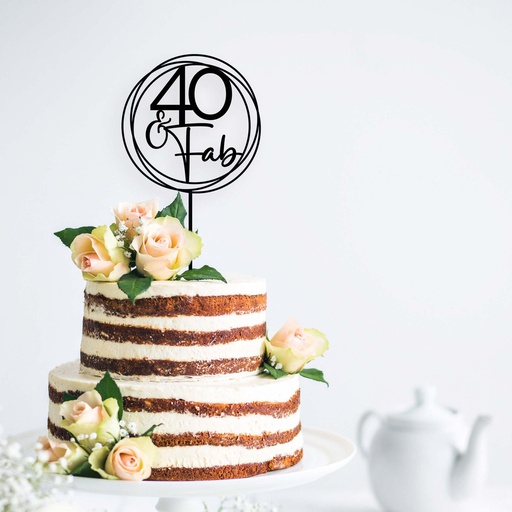 Forty and Fabulous Birthday Cake Topper - Style 4