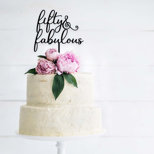 Fifty and Fabulous Birthday Cake Topper - Style 5